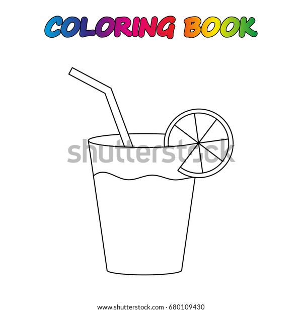 Glass juice coloring book coloring page stock vector royalty free