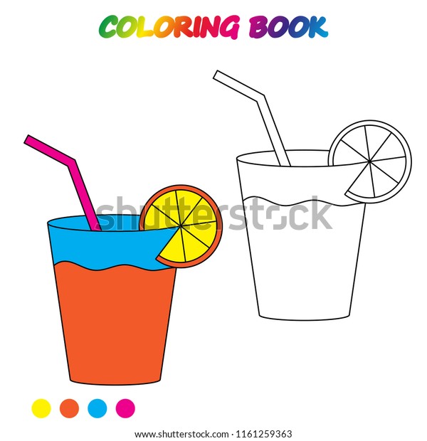 Juice coloring page worksheet game kids stock vector royalty free
