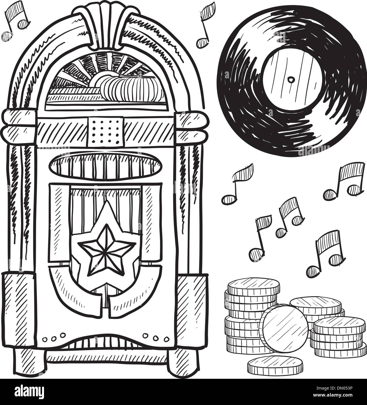 Retro jukebox vector hi