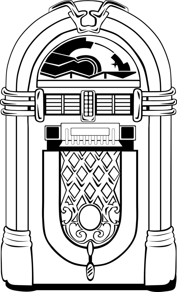 Jukebox coloring pages clip art