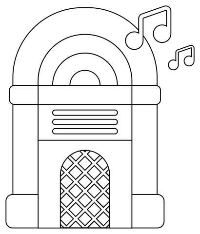 Jukebox coloring page free printable coloring pages