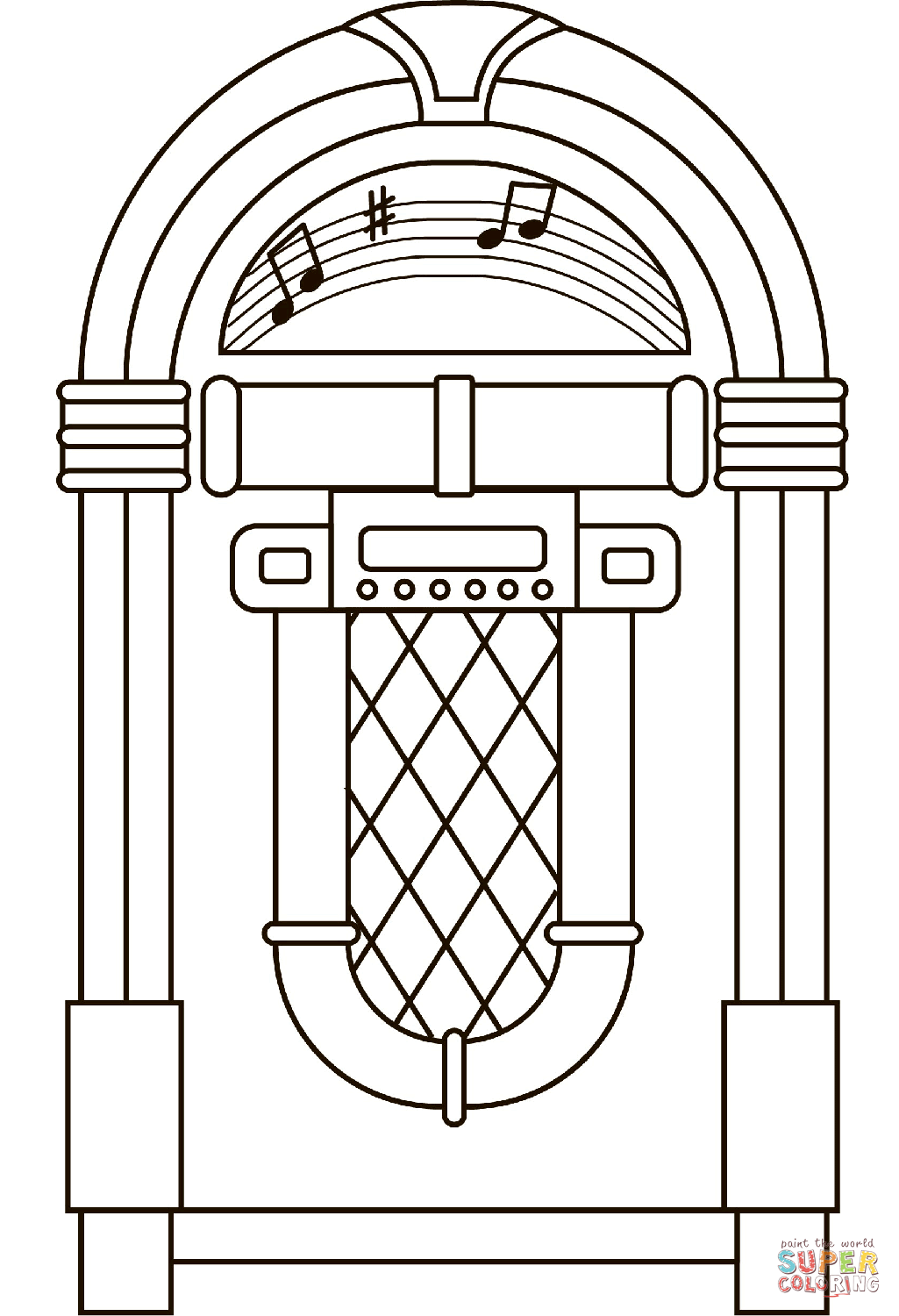 Jukebox coloring page free printable coloring pages