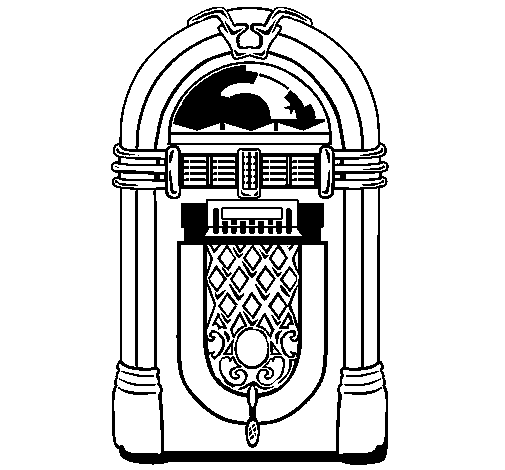 S jukebox coloring page