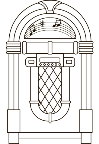 Jukebox coloring page free printable coloring pages