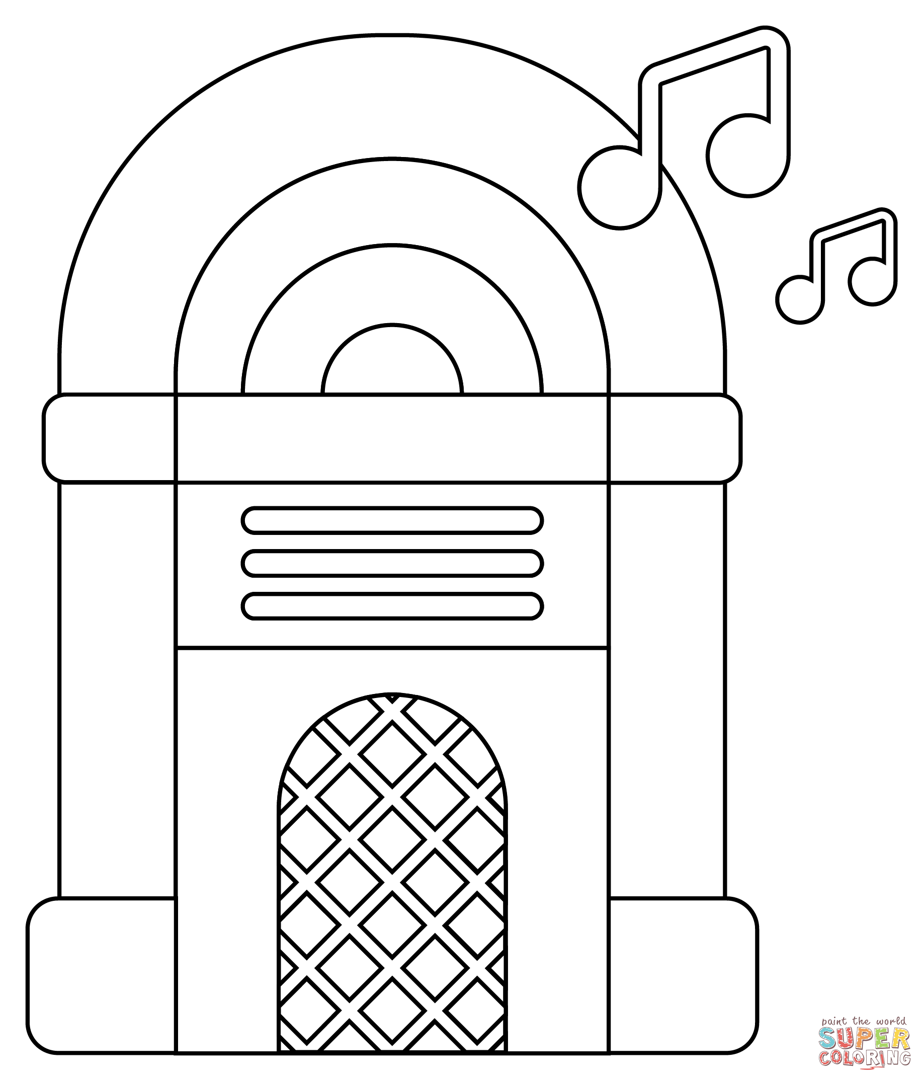 Jukebox coloring page free printable coloring pages