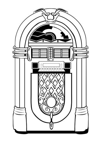 Coloring page s juke box