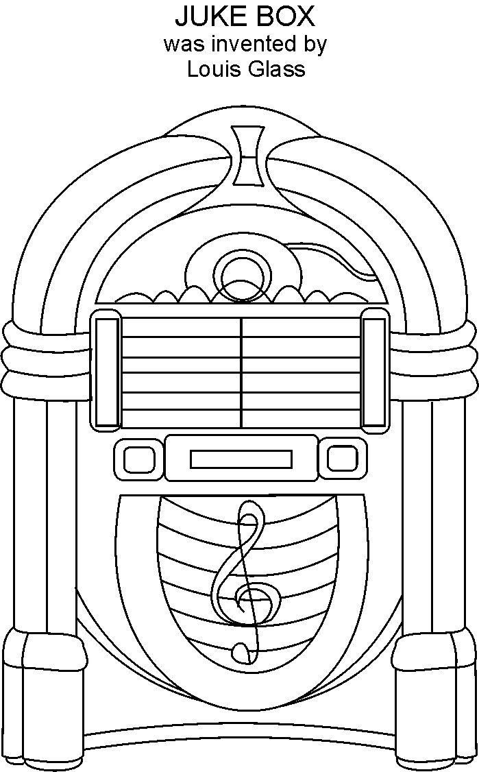 Juke box colorg prtable page jukebox wizard of oz color colorg pages
