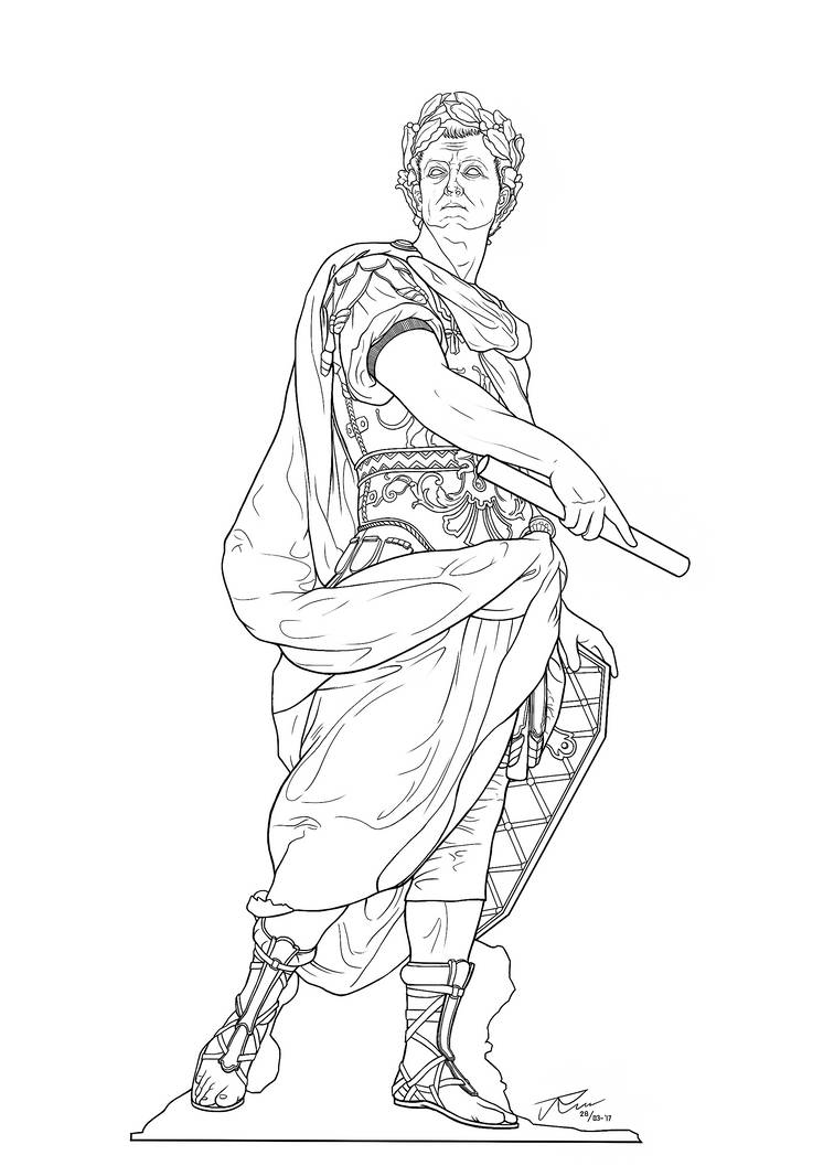 Julius caesar lineart by rousanilmy on
