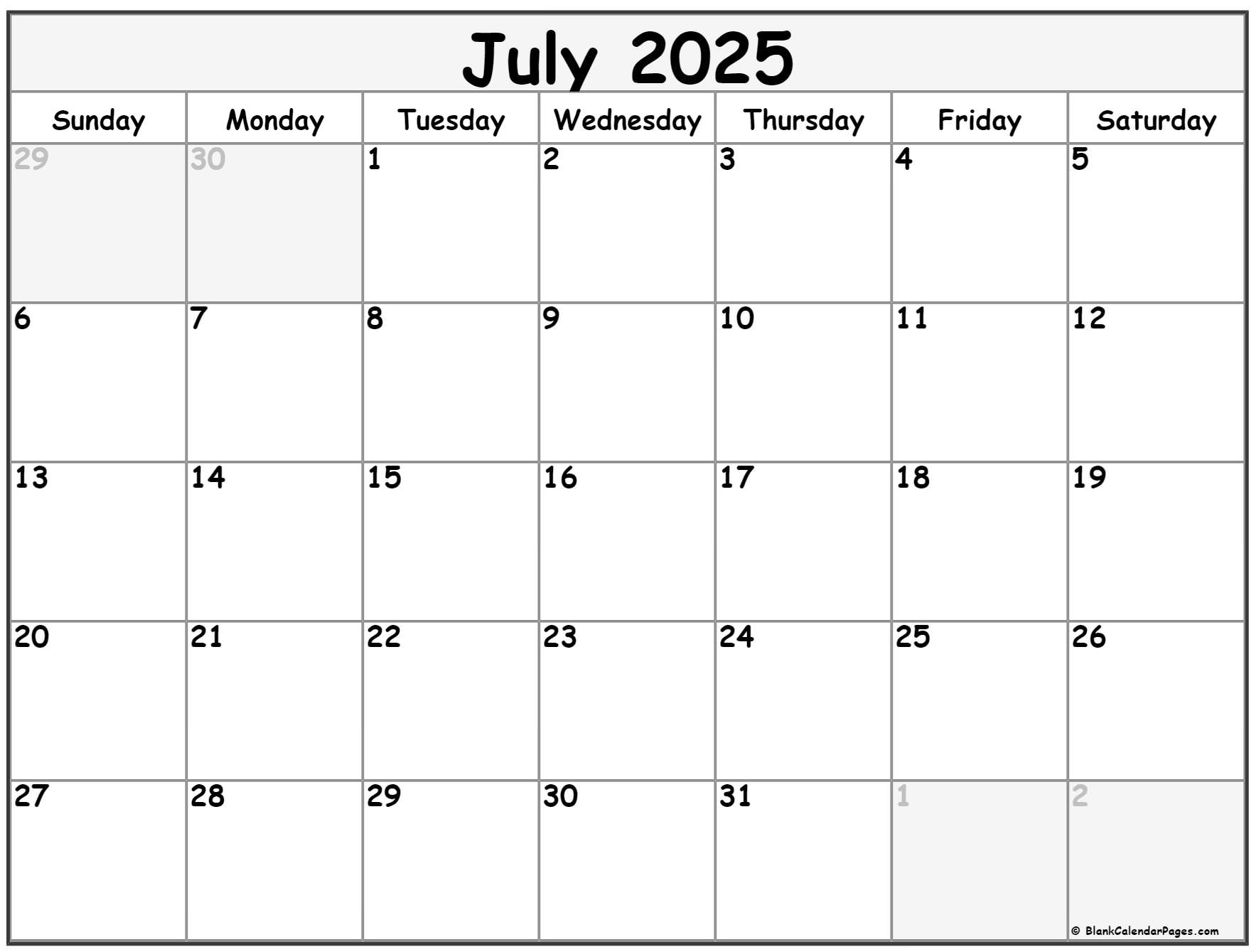 July calendar free printable calendar