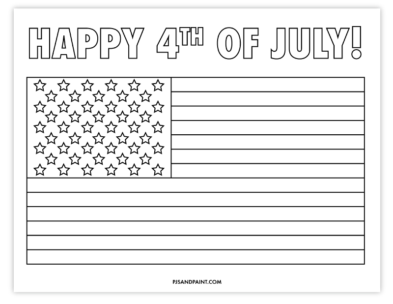 Free printable american flag coloring page