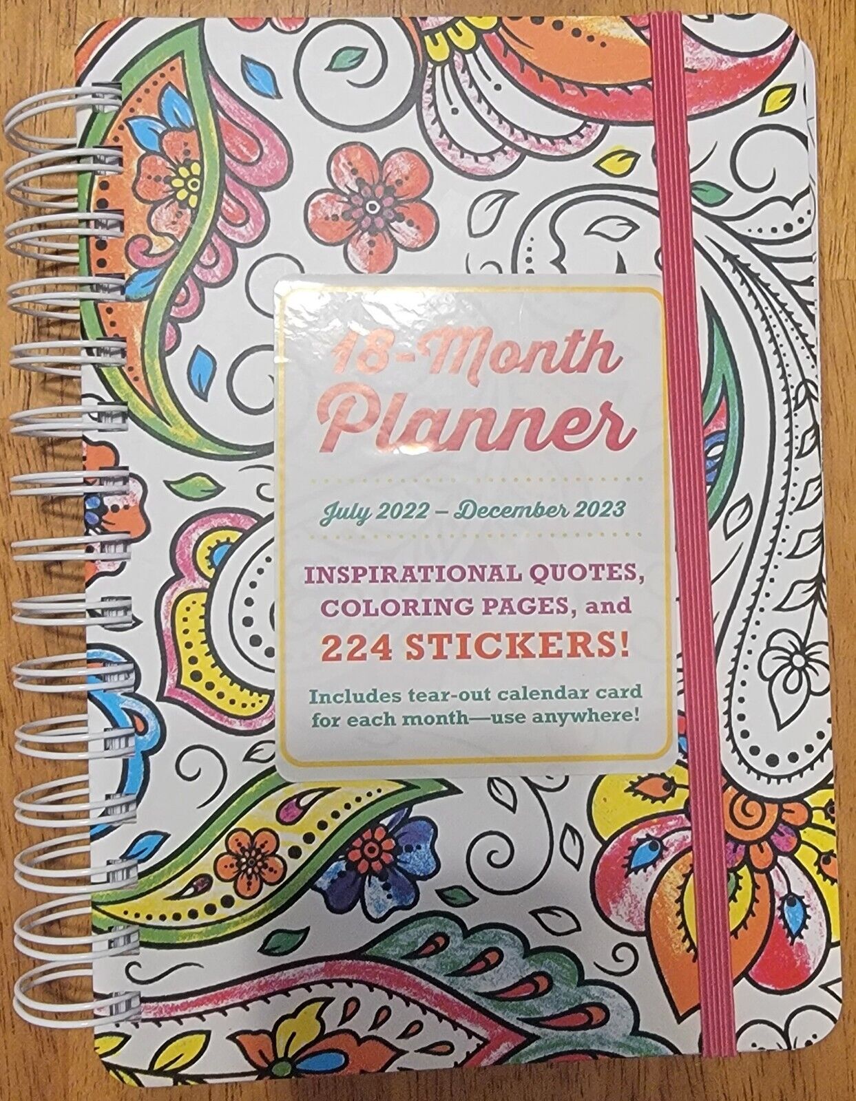 Planner inspirational quotes coloring pages stickers spiral bound