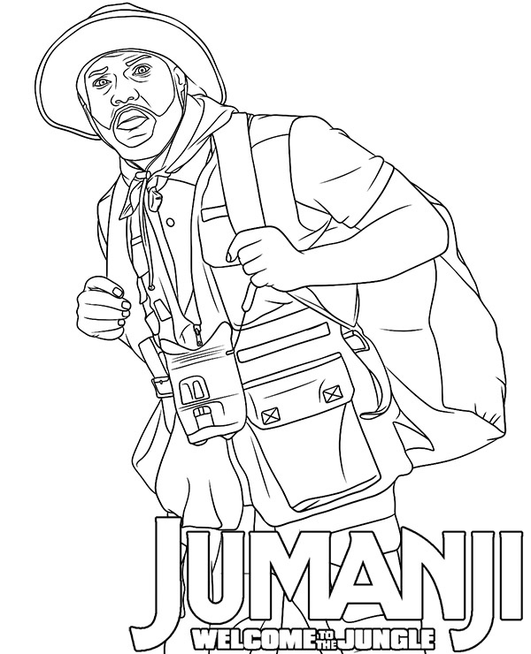 Jumanji coloring page kevin hart