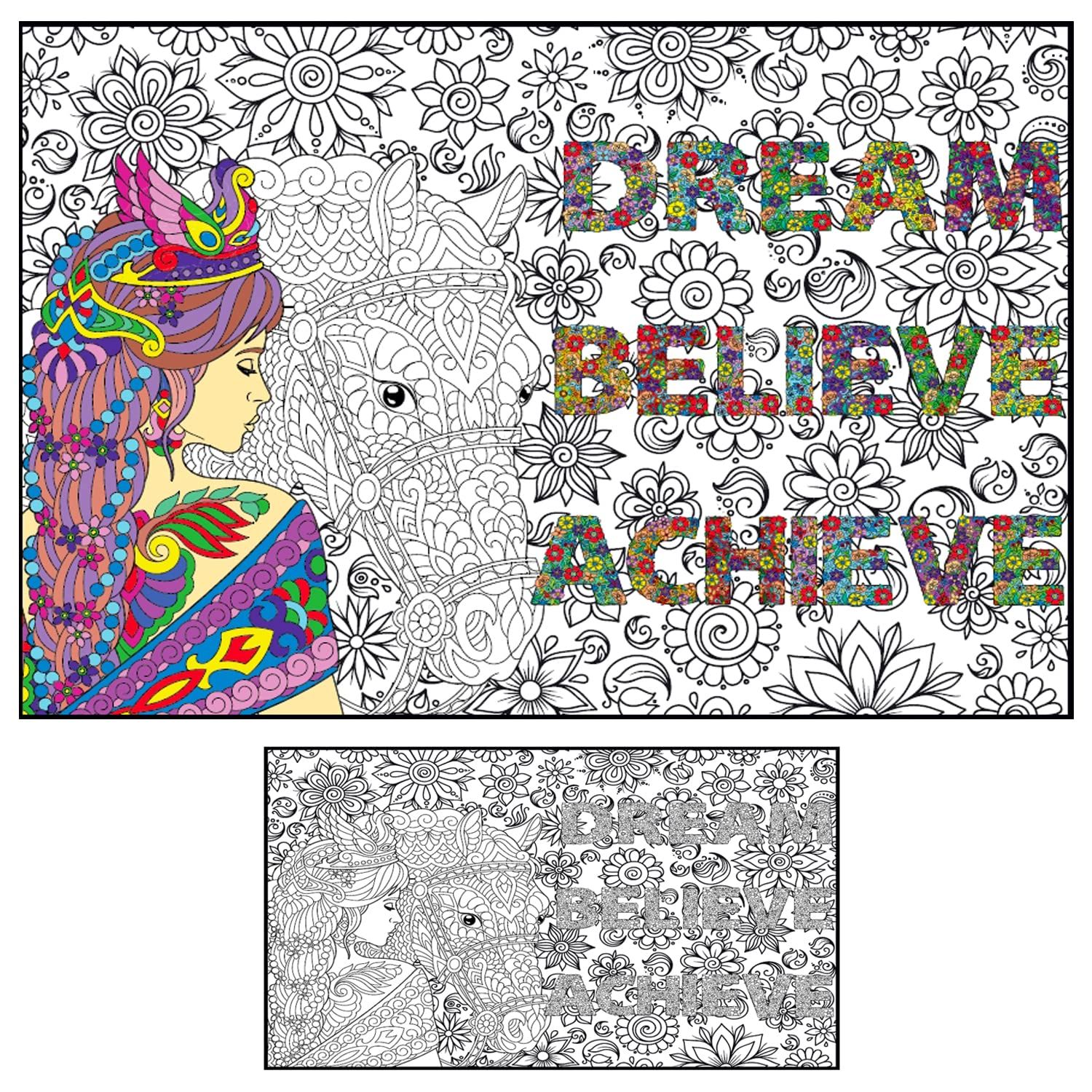 Giant coloring poster for adults and kids