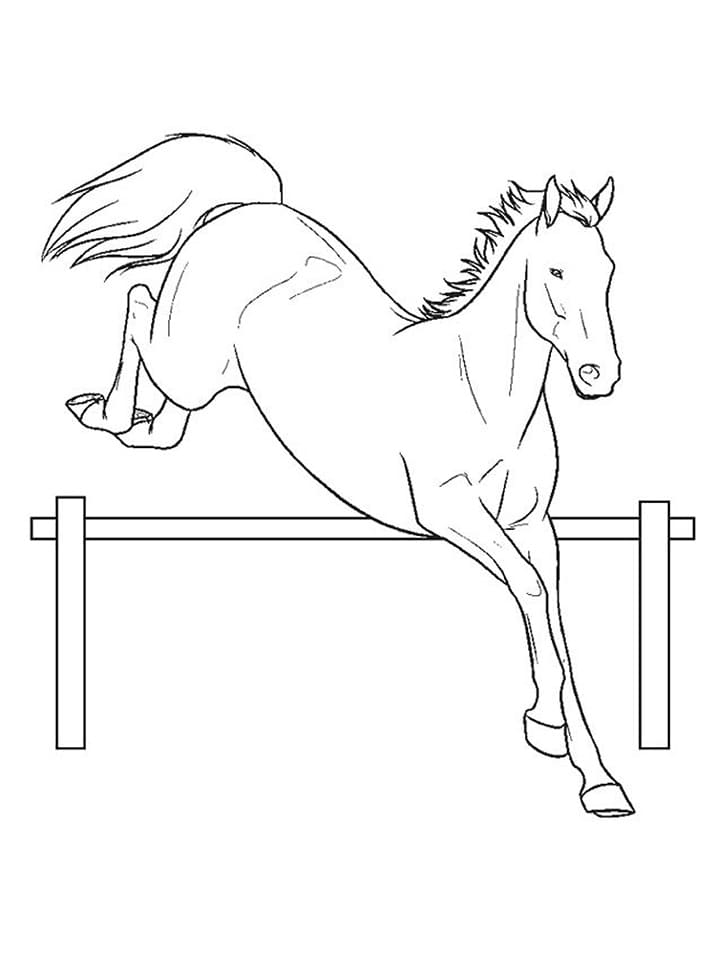Jumping horse coloring page