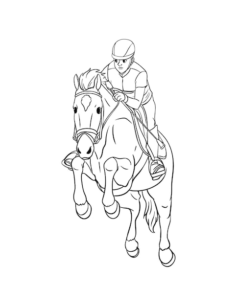 Premium vector show jumping isolated coloring page for kids