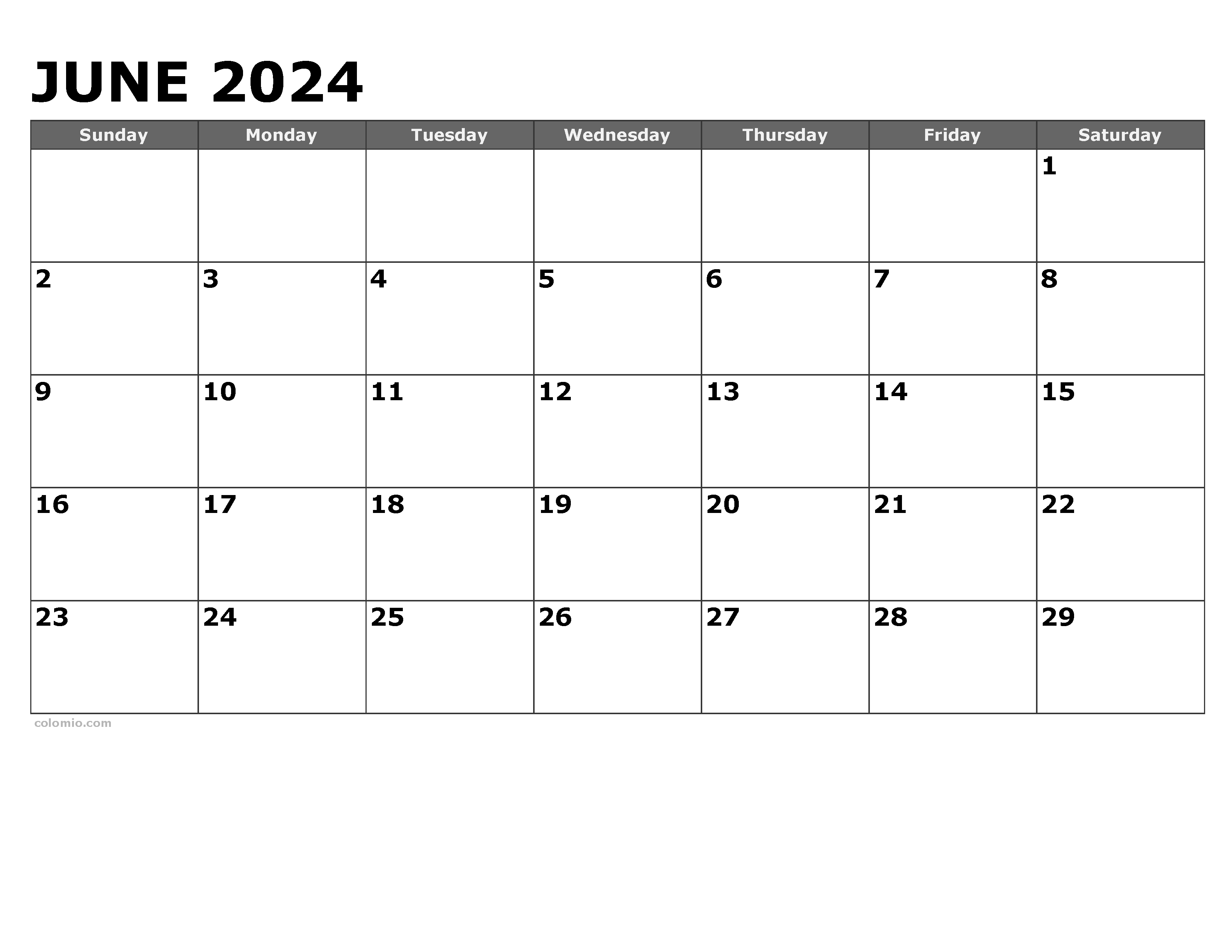 June calendar free printable pdf xls and png