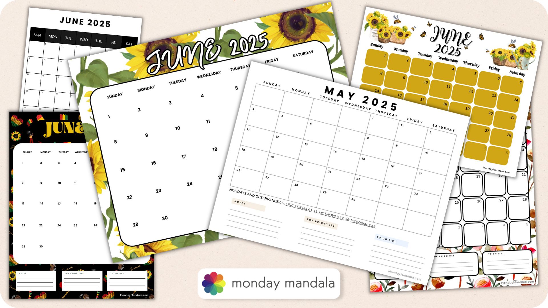 June calendar free pdf printables