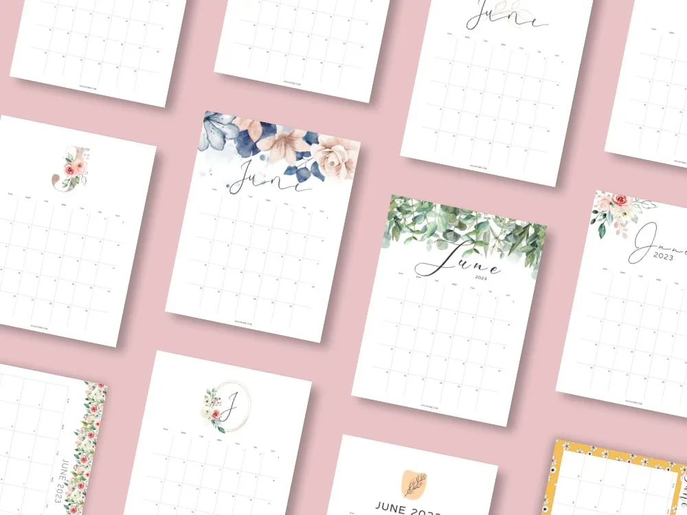 June calendar printable