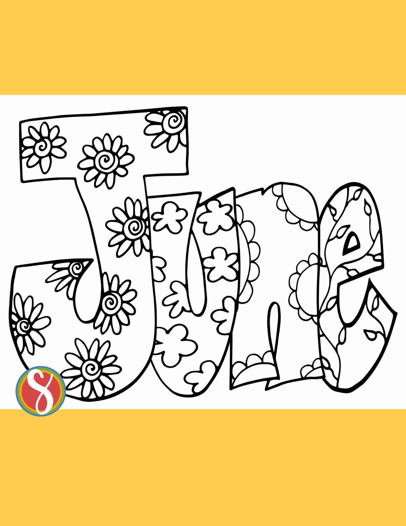 Free june coloring pages â stevie doodles