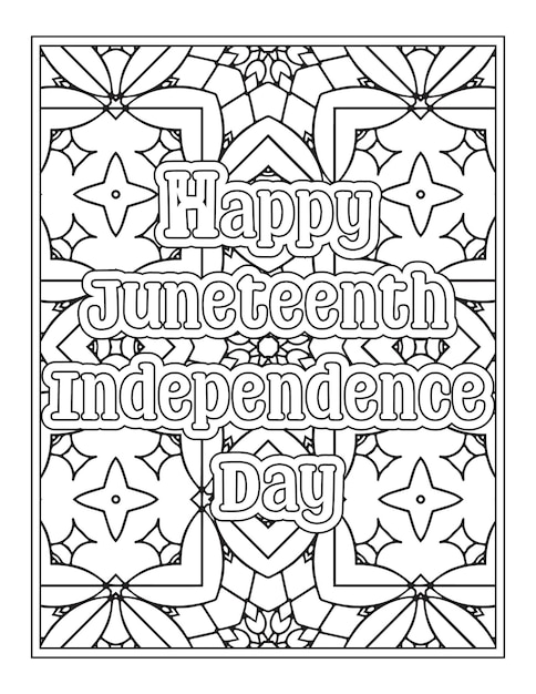 Premium vector juneteenth day quotes coloring pages for kdp coloring pages