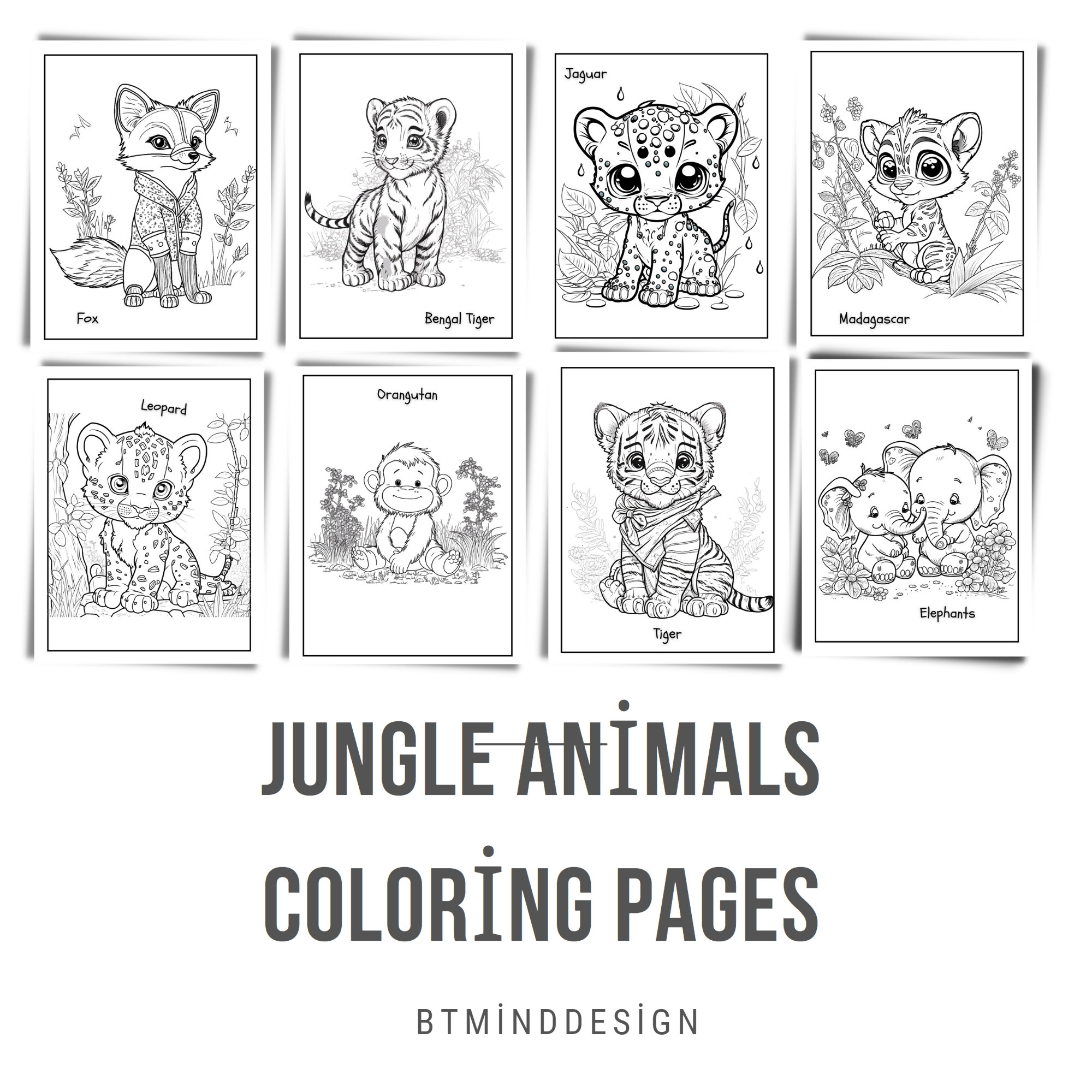 Jungle animals coloring pages coloring pages sweet jungle animals download now