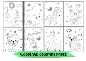 Jungle animals coloring pages by kiddie resources tpt