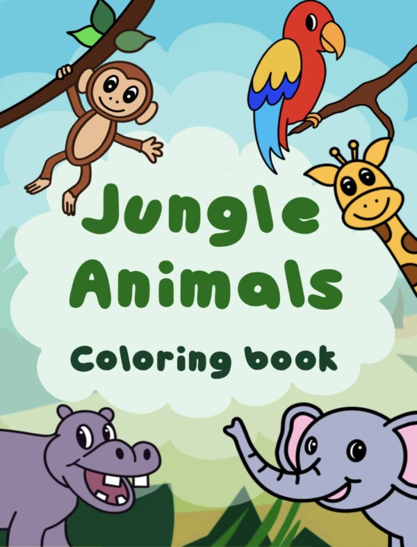 Jungle animals coloring book