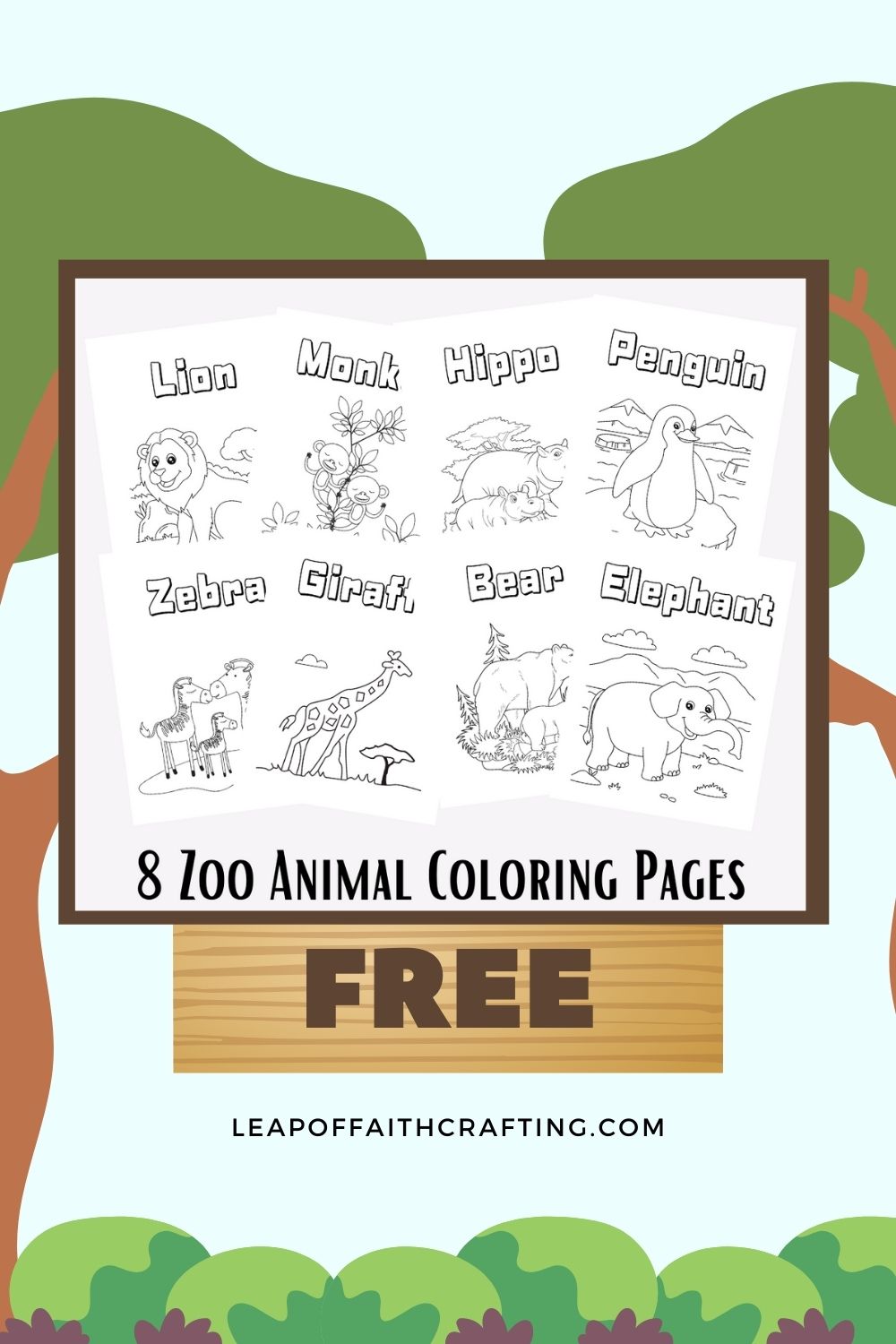 Free zoo animals coloring pages page pdf
