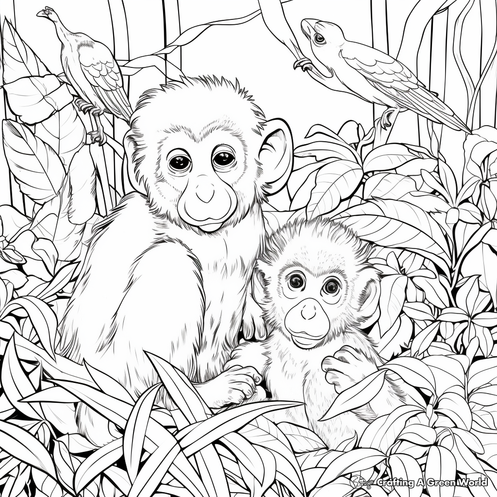 Jungle animal coloring pages