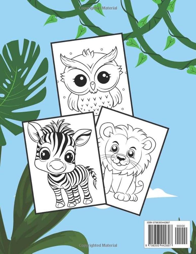 Coloring book for kids zoo animal coloring book for kids large size x press monstar books