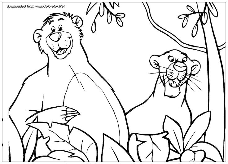 Image result for baloo from jungle book clip art black and white book clip art jungle book coloring pages