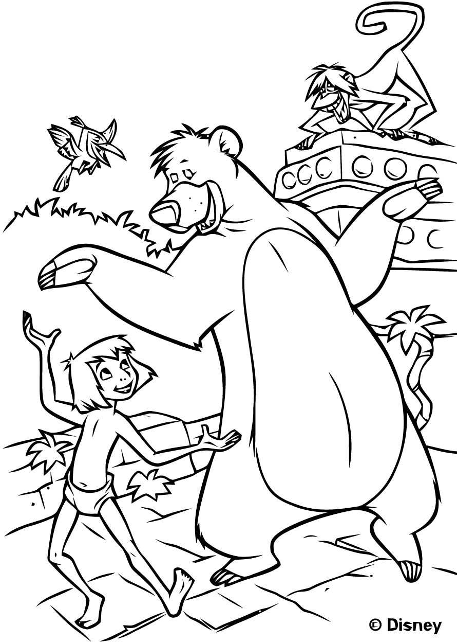 Image of the jungle book to print and color