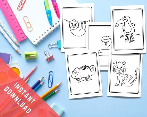 Printable jungle animals coloring pages for kids print at home kids coloring book pages cute safari animals toddlers kindergarten