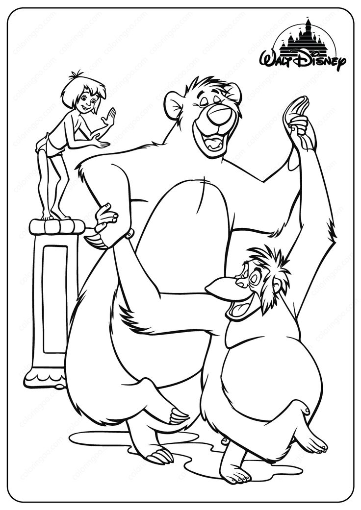 The jungle book coloring pages cartoon coloring pages disney coloring pages jungle book tattoo