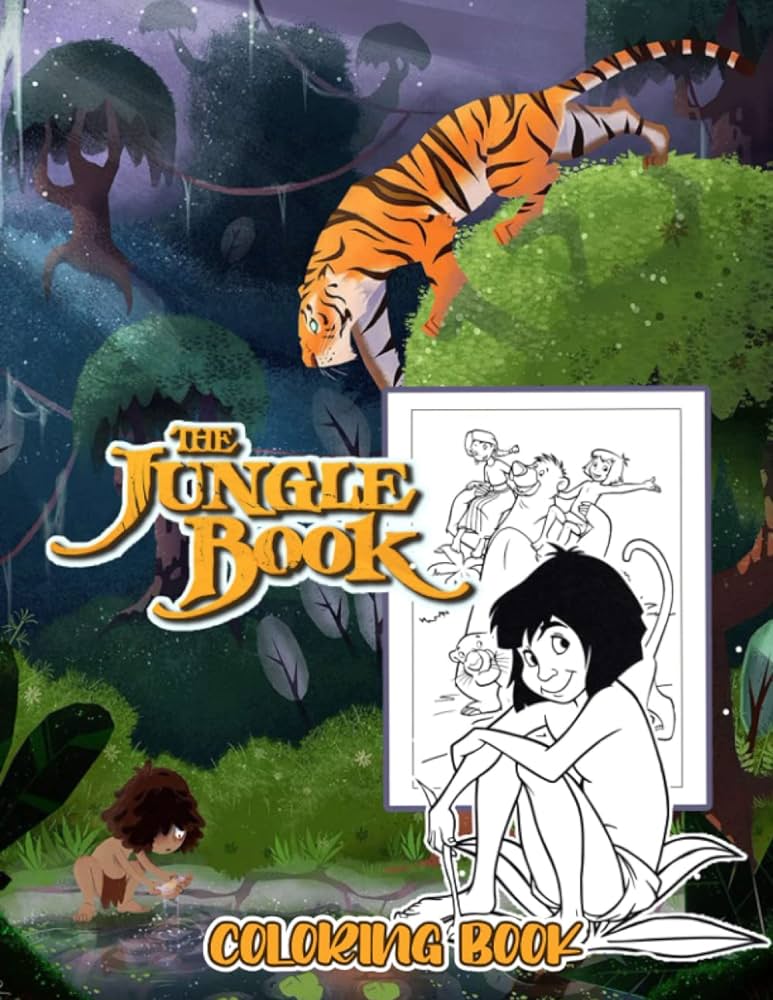 The jungle book coloring book the jungle book coloring pages with awesome artistic illustrations for kids and adults chery frame books