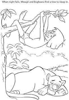 Disney the jungle book creature louring over pages to lour disney books