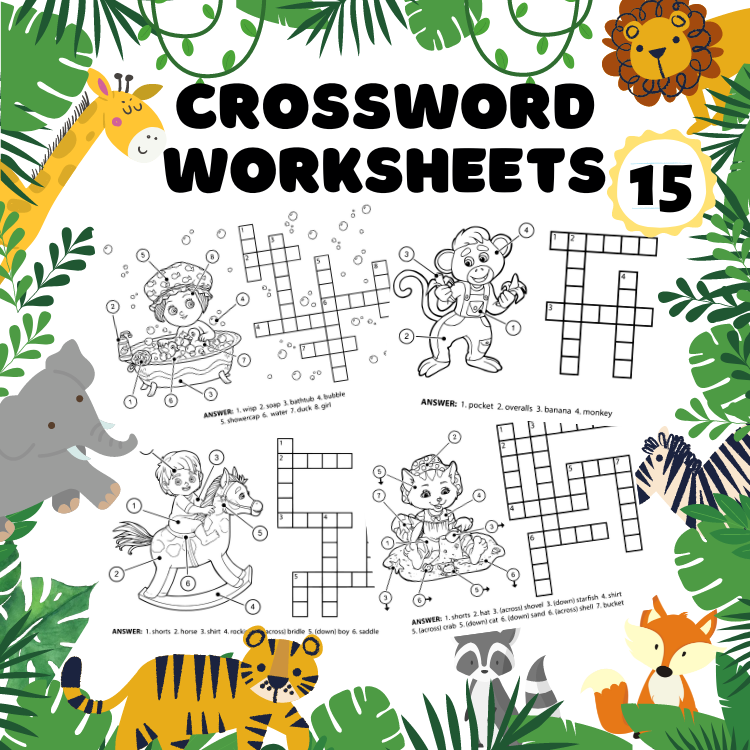Animal puzzle activities â word search worksheets âzoo animals puzzles crossword