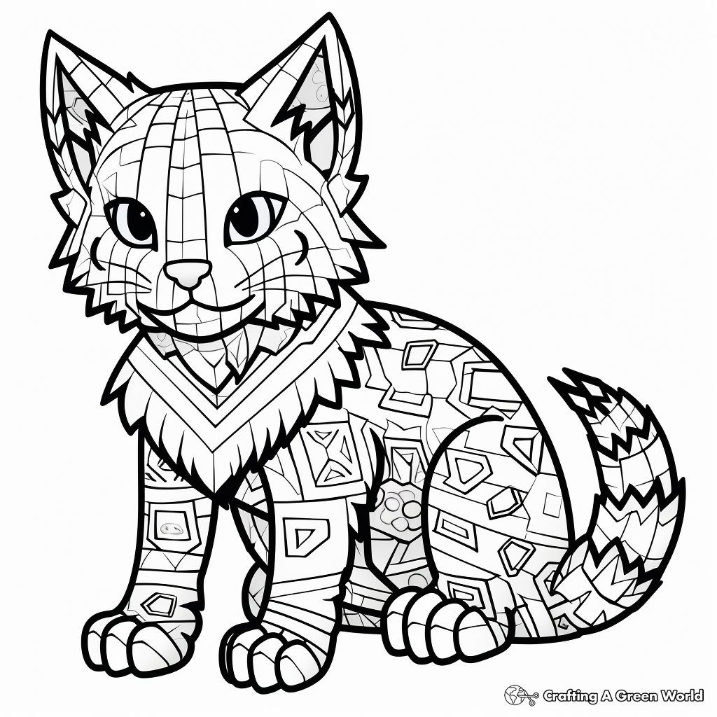 Minecraft cat coloring pages