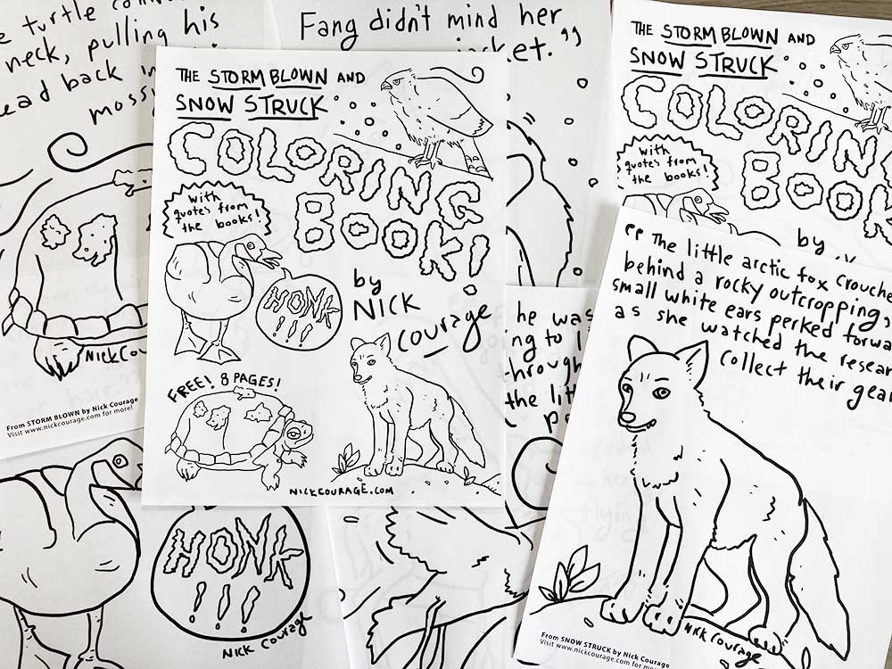 Free storm blown and snow struck coloring book â nick courage