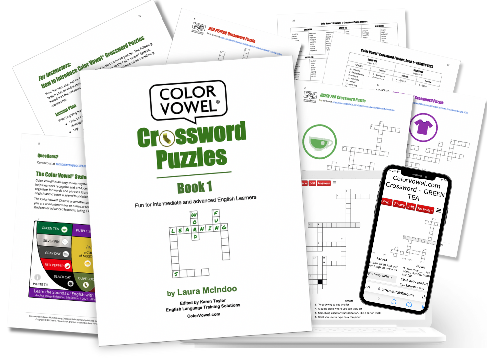 Color vowel crossword puzzles book