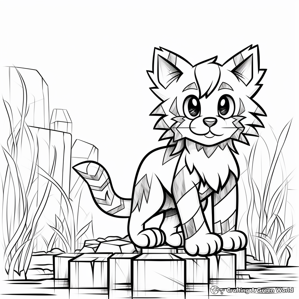 Minecraft cat coloring pages