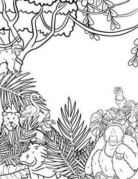 Jungle coloring sheet by get arty with harvey tpt
