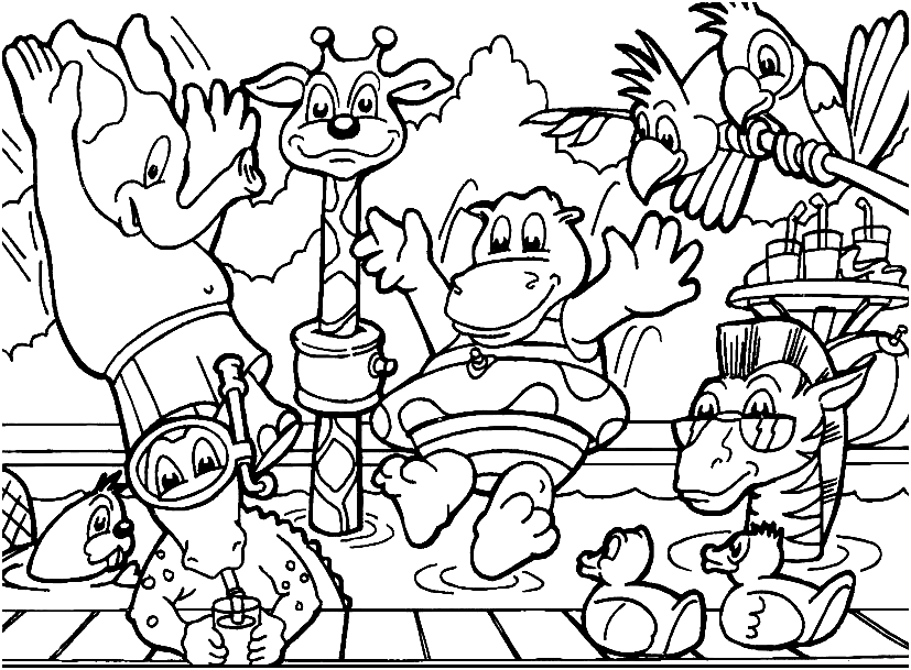 Jungle coloring pages printable for free download