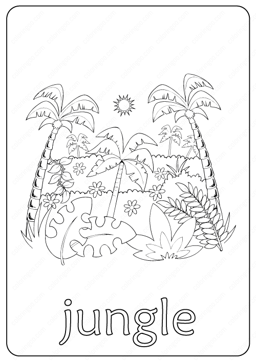Printable jungle coloring page â book pdf jungle coloring pages coloring pages animal coloring pages