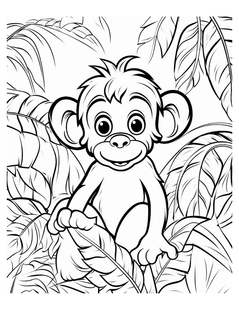 Free printable monkey coloring pages