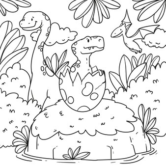 Page jungle coloring page vectors illustrations for free download