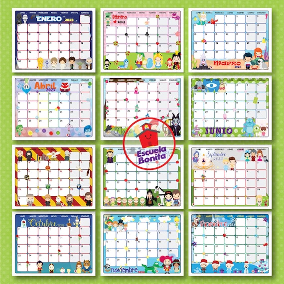 Calendarios con temas de pelãculas animadas