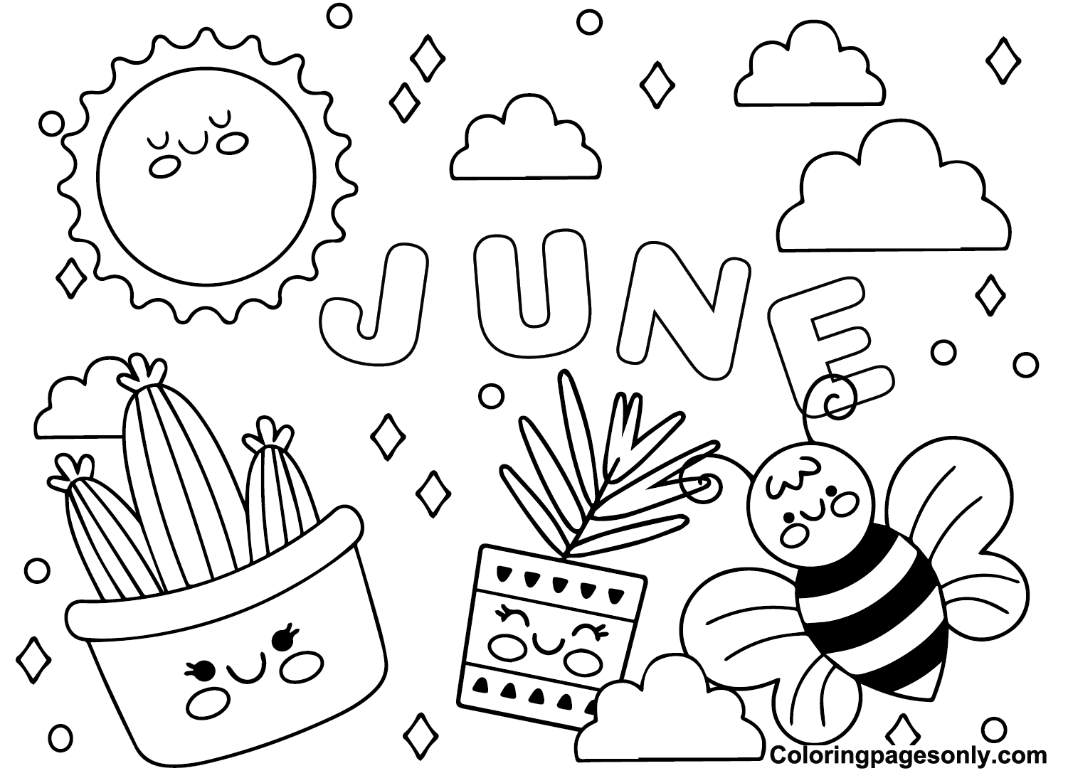 Imprimir dibujo de junio para colorear