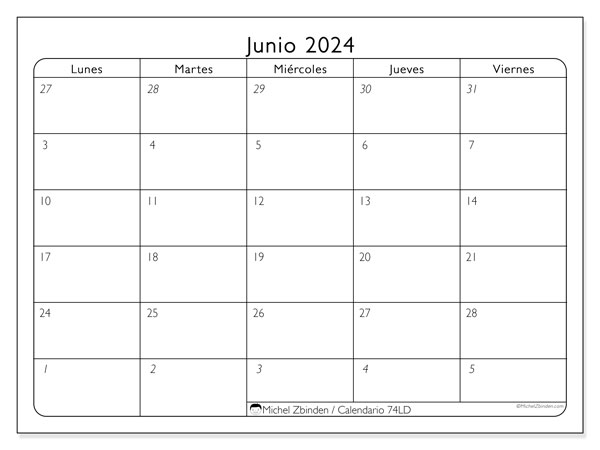 Calendarios junio