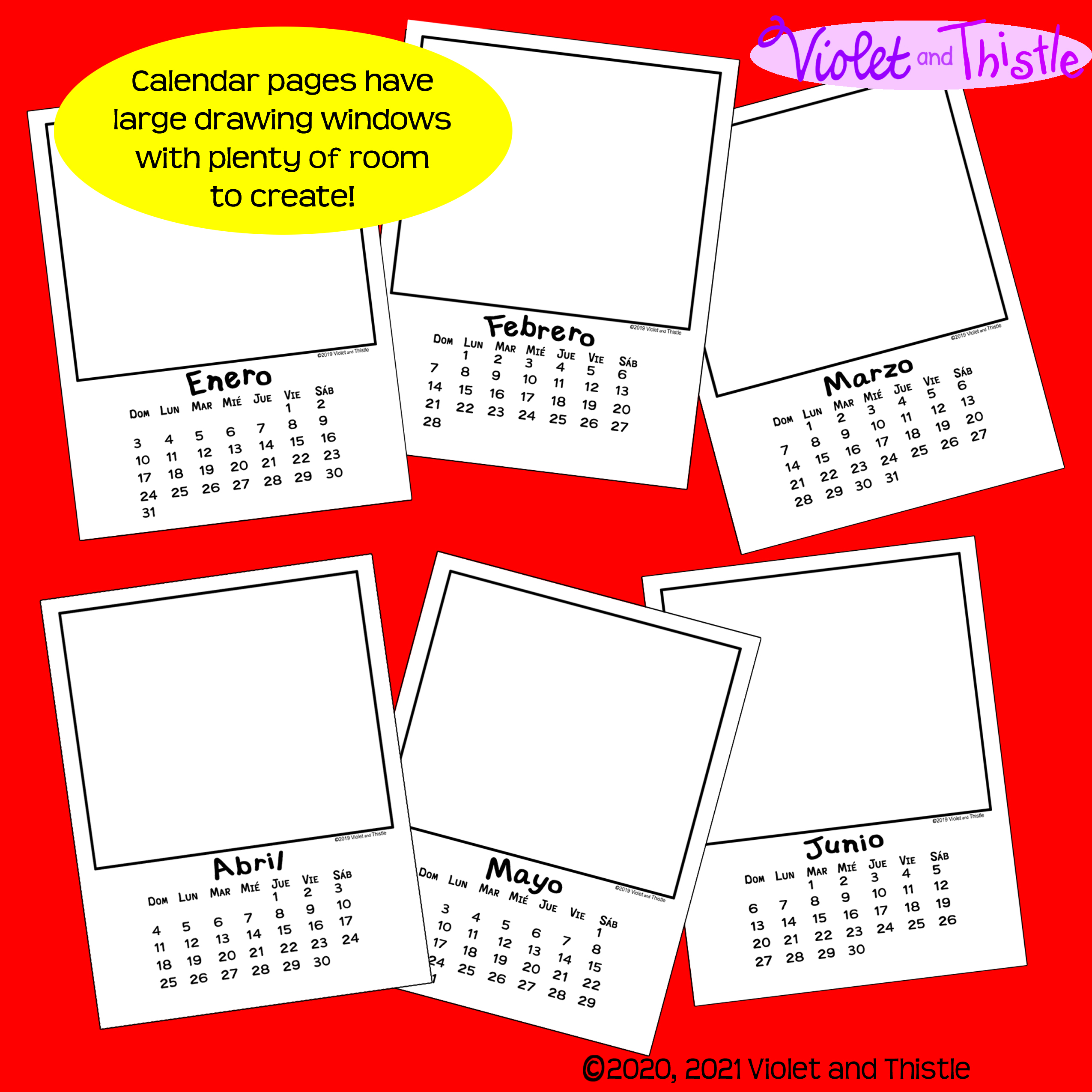 Spanish language calendar calendario parent christmas gift student for parent monthly spc made by teachers